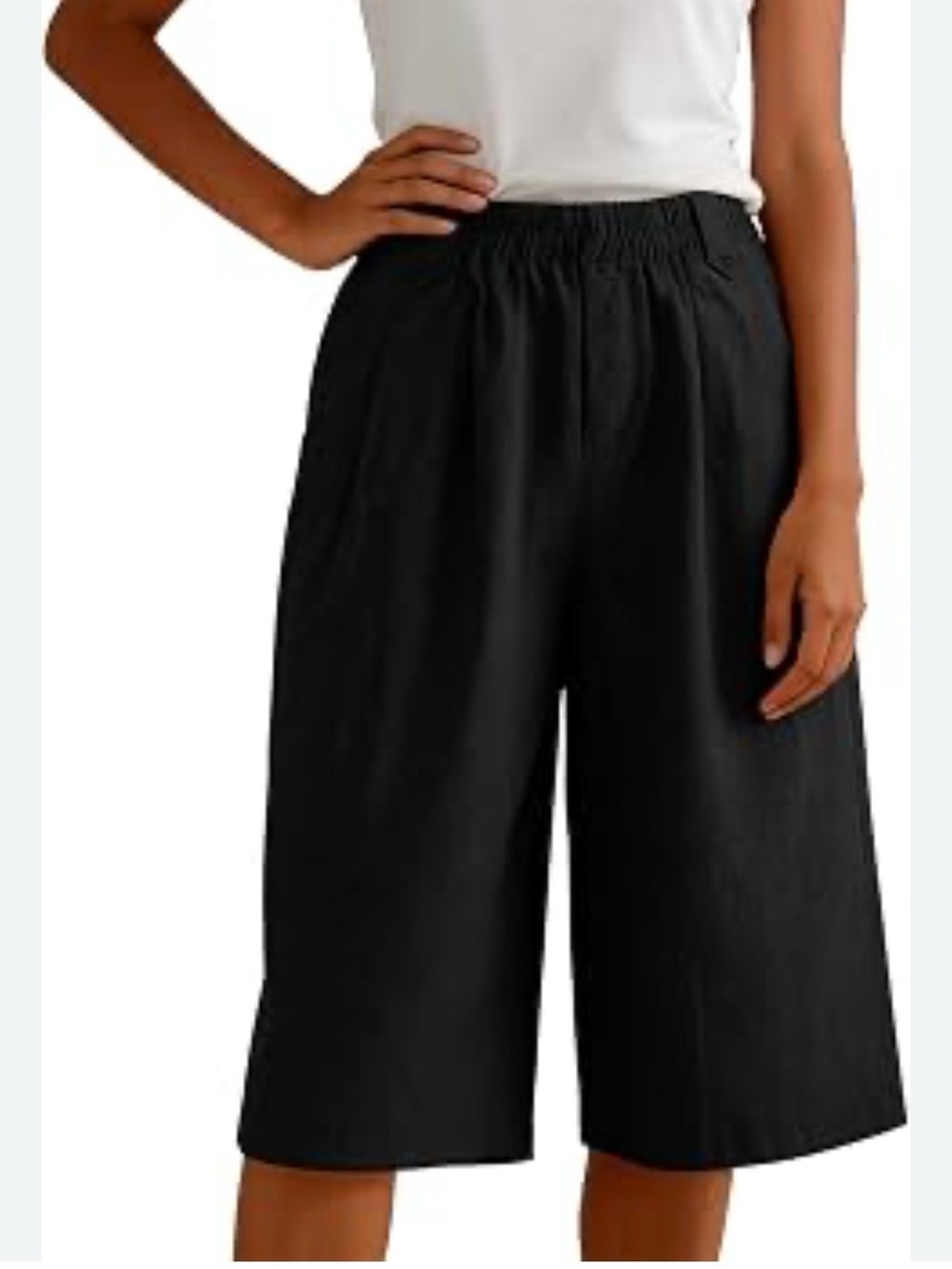 Beyond Capri linen wide leg long shorts